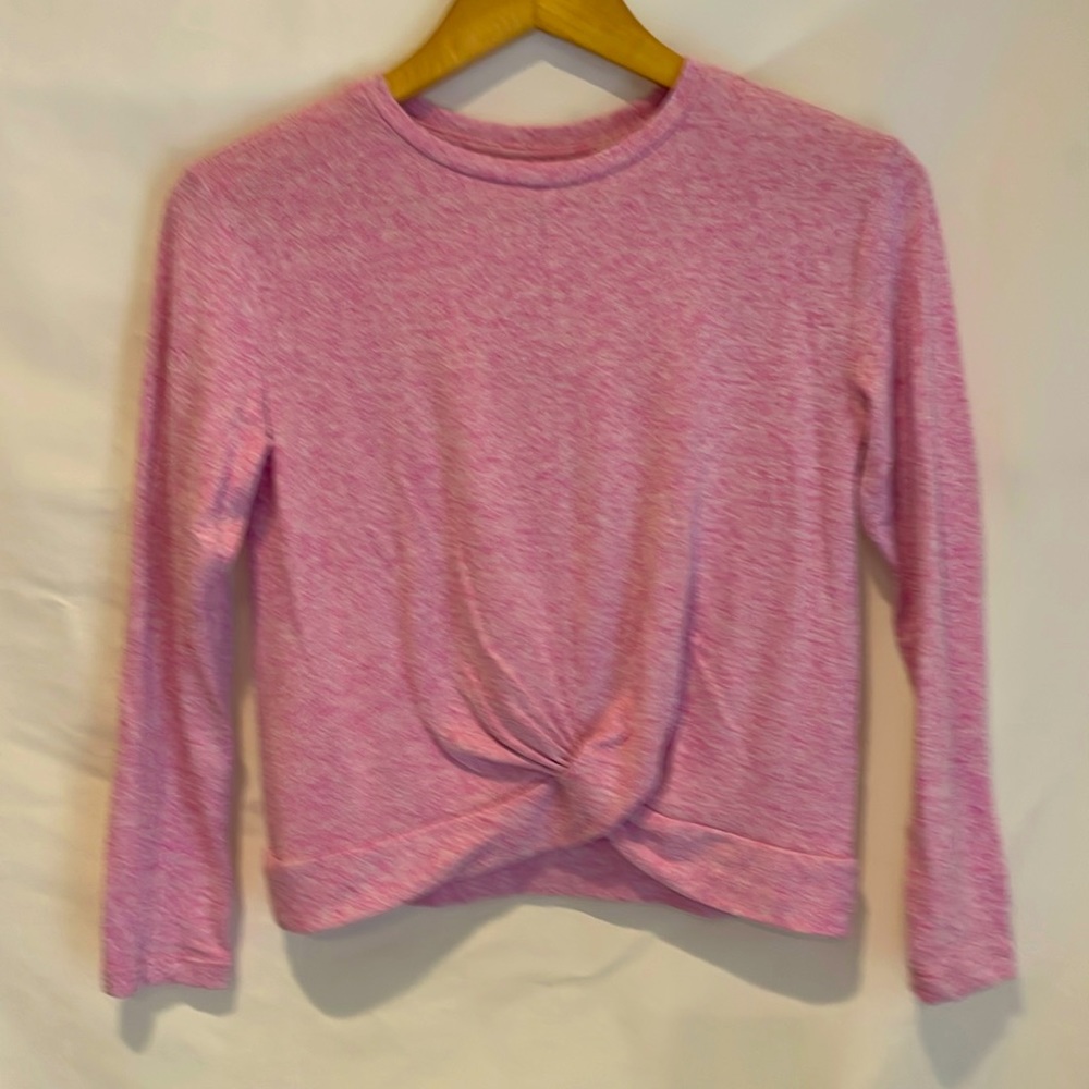 Gap Kids knot-front marled pink sweater, size large (10)